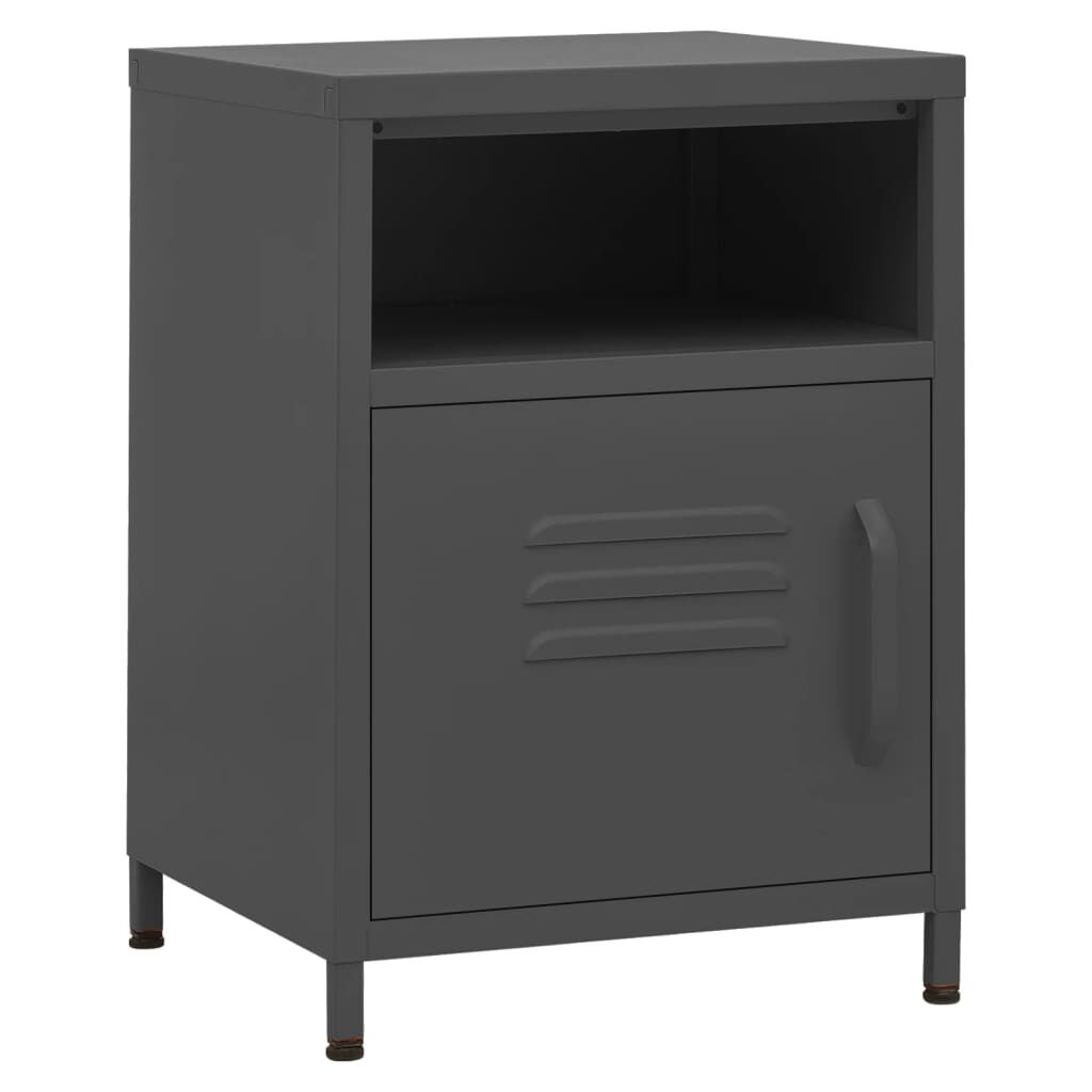vidaXL Κομοδίνο Ανθρακί 35 x 35 x 51 εκ. από Ατσάλι