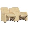 vidaXL Πολυθρόνα Μασάζ Διθέσια & Ποτηροθήκη Κρεμ