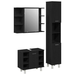 vidaXL &Sigma;&epsilon;&tau; &Epsilon;&pi;ί&pi;&lambda;&omega;&nu; &Mu;&pi;ά&nu;&iota;&omicron;&upsilon; &mu;&epsilon; &rho;ά&phi;&iota; 3 pcs &Mu;&alpha;ύ&rho;&omicron; 30 x 30 x 179,5 &epsilon;&kappa;