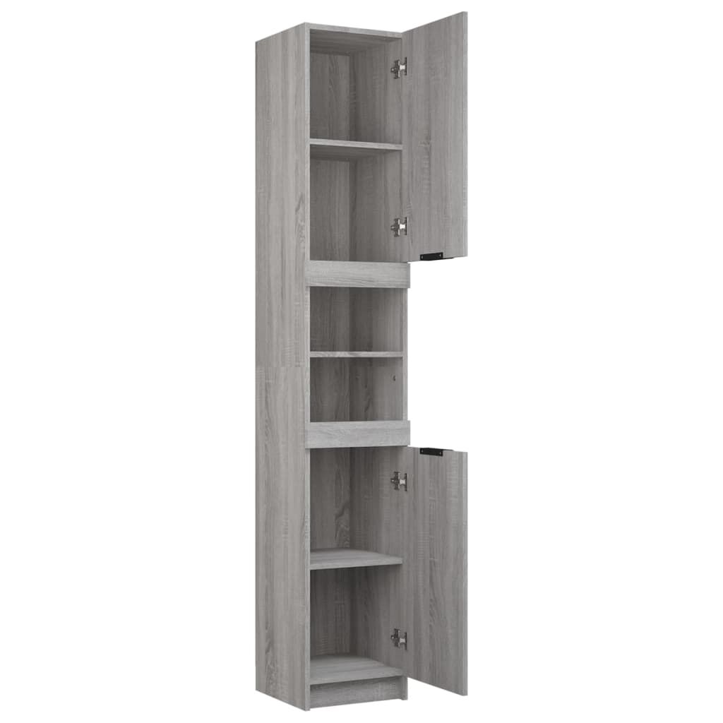 vidaXL Ντουλάπι Μπάνιου Γκρι Sonoma 32x34x188,5 εκ. Επεξεργασμένο Ξύλο