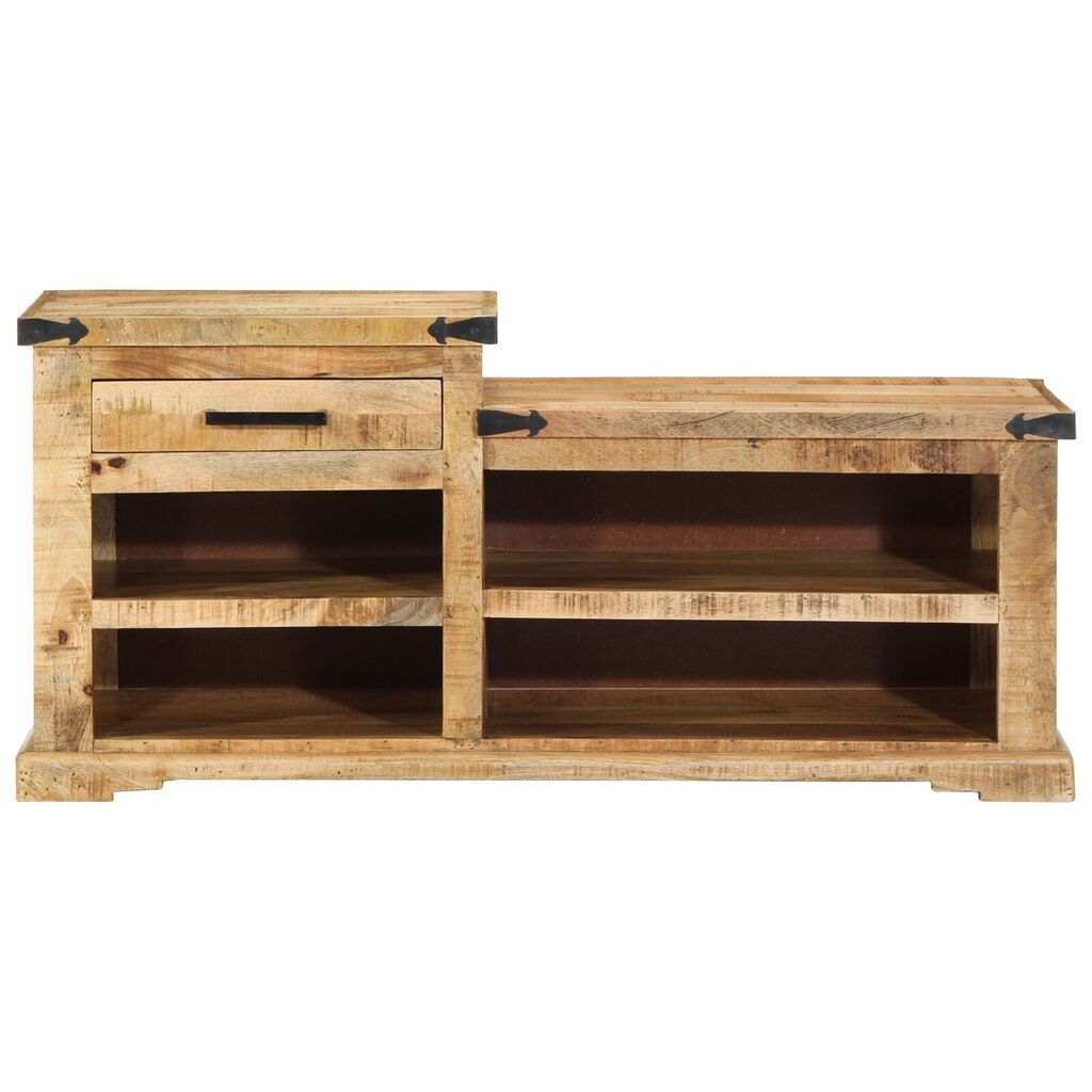 vidaXL Πάγκος για Παπούτσια 110x35x50 cm Μασίφ Ξύλο Μάνγκο
