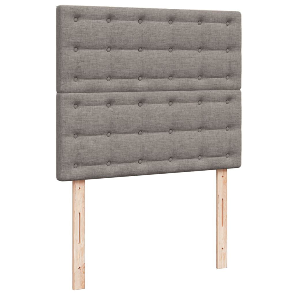 vidaXL Κρεβάτι Boxspring με Στρώμα Taupe 120x190 εκ. Υφασμάτινο