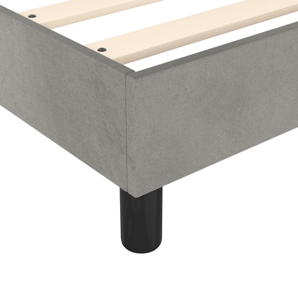 vidaXL Κρεβάτι Boxspring με Στρώμα Ανοιχτό Γκρι 180x200 εκ. Βελούδινο