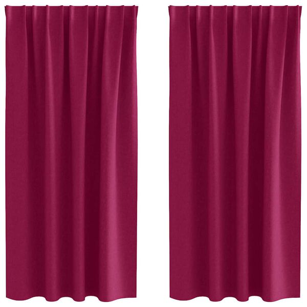 vidaXL Κουρτίνες με κουρτίνες 2 pcs Μπορντό 175x140εκ. Πολυεστέρας