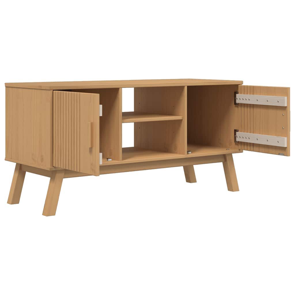 vidaXL Έπιπλο Τηλεόρασης OLDEN Καφέ 114x43x57 εκ. Μασίφ Ξύλο Πεύκου