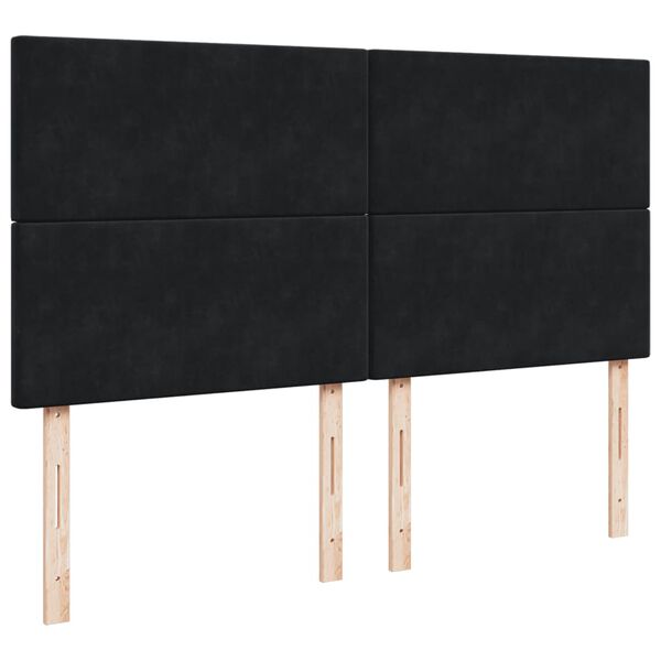 vidaXL Κρεβάτι Boxspring με Στρώμα Μαύρο 200x200 εκ. Βελούδινο