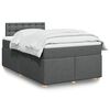 vidaXL Κρεβάτι Boxspring με Στρώμα Σκούρο Γκρι 120x200 εκ. Υφασμάτινο