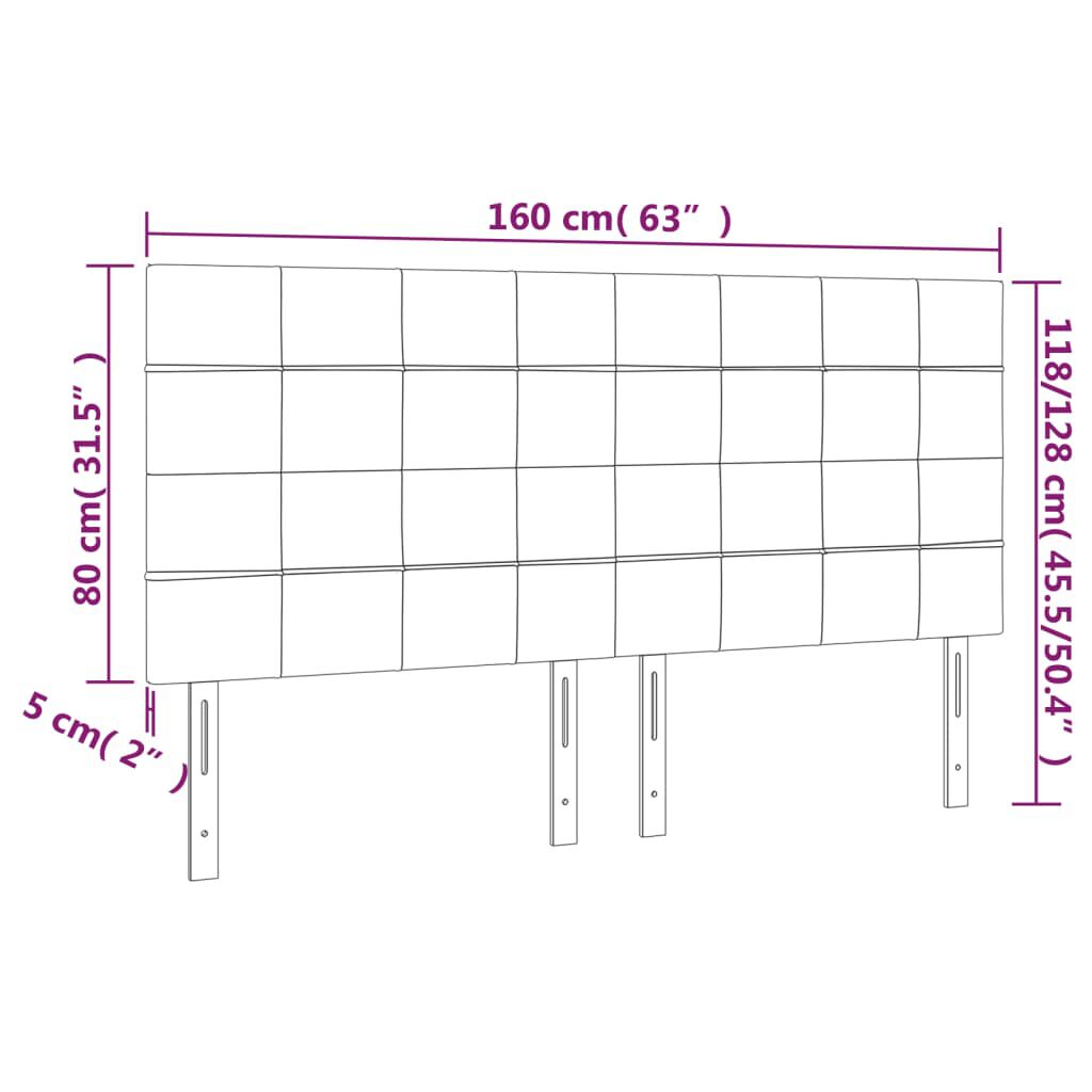 vidaXL Κεφαλάρια Κρεβατιού 4 τεμ. Σκ. Μπλε 80 x 5 x 78/88εκ. Βελούδινο