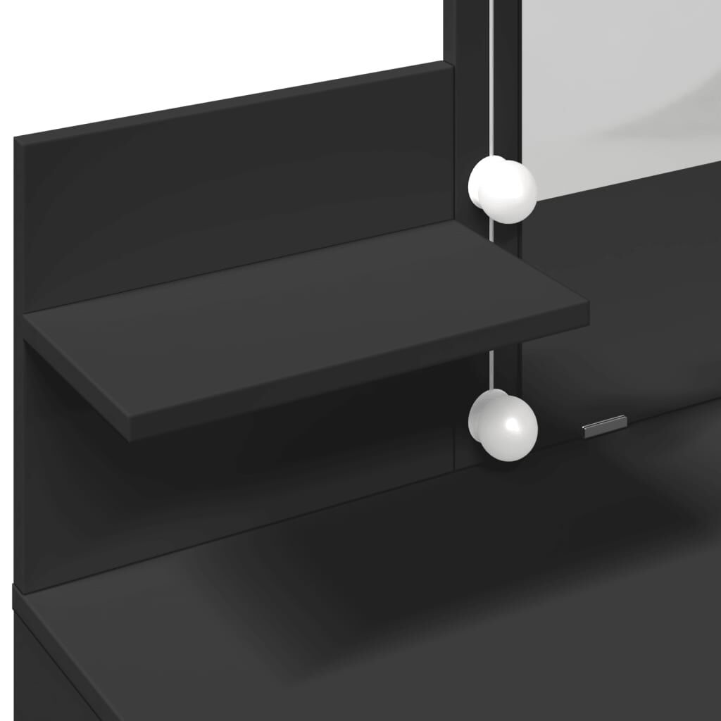 vidaXL Μπουντουάρ με LED Μαύρο 100x40x130 εκ.