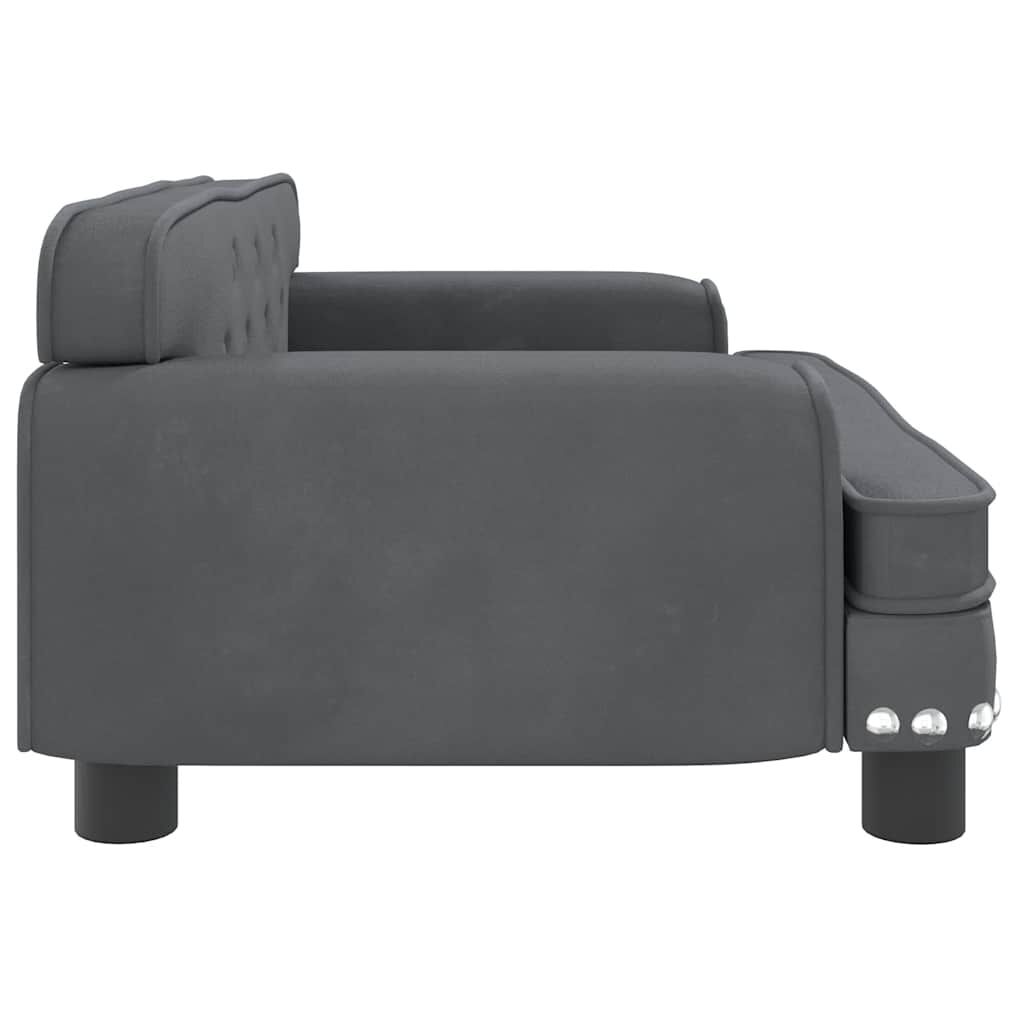 vidaXL Κρεβάτι Σκύλου Σκούρο Γκρι 70 x 45 x 30 εκ. Βελούδινο