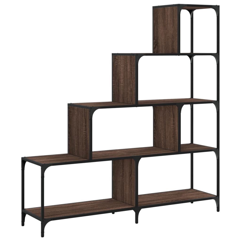 vidaXL Βιβλιοθήκη Σκάλα 4 Ράφια Καφέ 139x33,5x149 εκ. Επεξ. Ξύλο