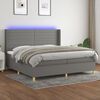 vidaXL &Kappa;&rho;&epsilon;&beta;ά&tau;&iota; Boxspring &mu;&epsilon; &Sigma;&tau;&rho;ώ&mu;&alpha; & LED &Sigma;&kappa;.&Gamma;&kappa;&rho;&iota; 200x200&epsilon;&kappa;. &Upsilon;&phi;&alpha;&sigma;&mu;ά&tau;&iota;&nu;&omicron;