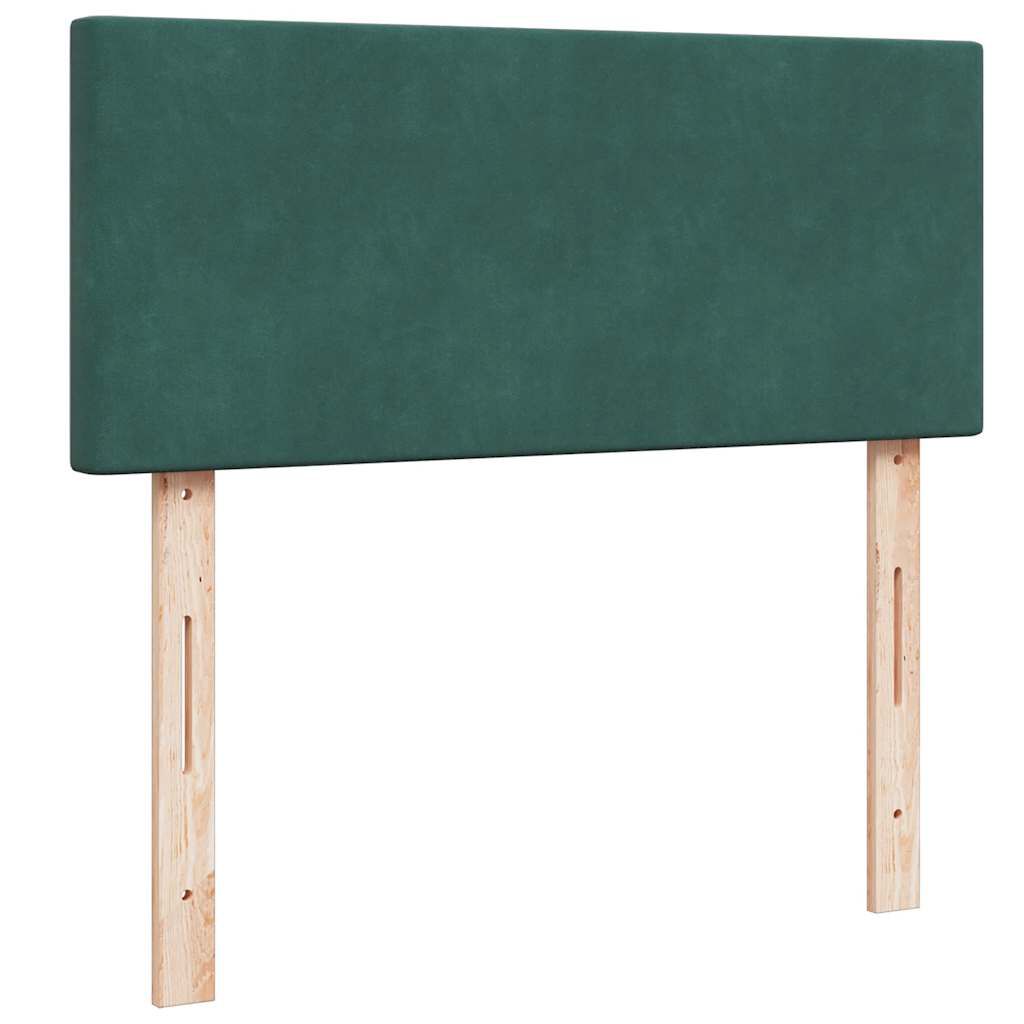 vidaXL Κρεβάτι Boxspring με Στρώμα Σκούρο Πράσινο 120x190εκ. Βελούδινο