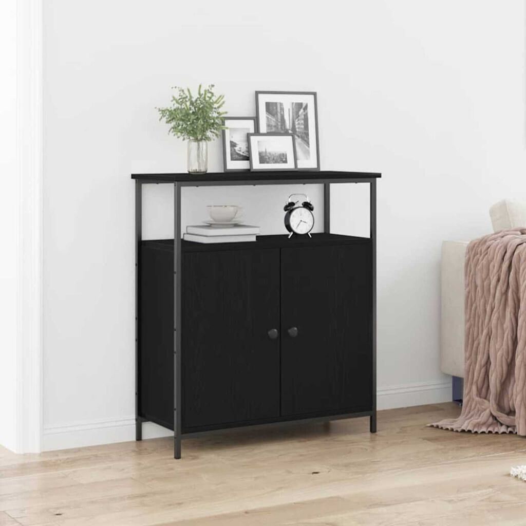 vidaXL Πλαϊνό γραφείο Μαύρη δρυς 70 x 30 x 80 εκ. Επεξεργασμένο ξύλο