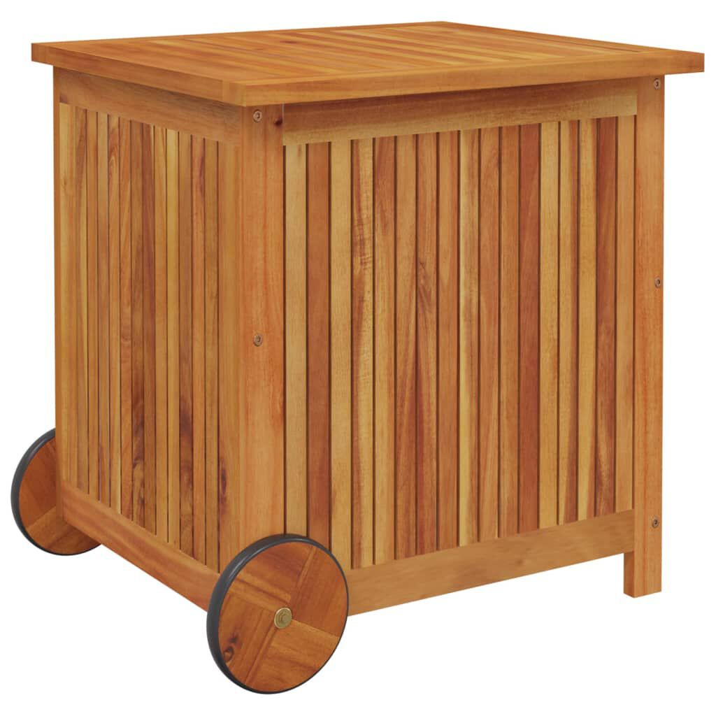 vidaXL Μπαούλο Αποθήκευσης Κήπου με Ρόδες 60x50x58 εκ. Μασίφ Ακακία