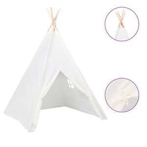 vidaXL Σκηνή Teepee Παιδική Λευκή 120x120x150 εκ. Peach Skin με Σάκο
