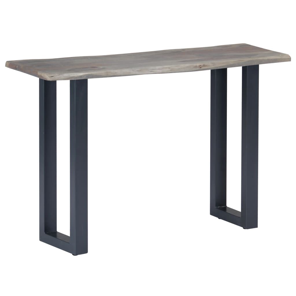 vidaXL Τραπέζι Κονσόλα Γκρι 115x35x76 εκ. Μασίφ Ξύλο Ακακίας / Σίδηρο