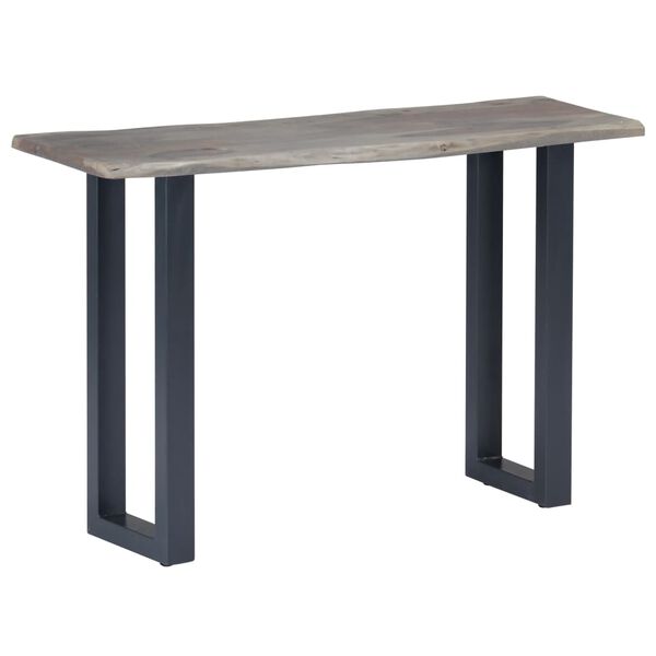 vidaXL Τραπέζι Κονσόλα Γκρι 115x35x76 εκ. Μασίφ Ξύλο Ακακίας / Σίδηρο