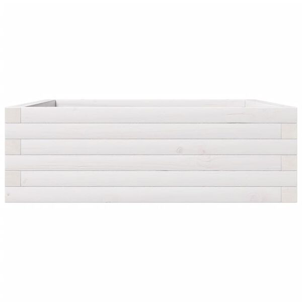 vidaXL Ζαρντινιέρα Κήπου Λευκή 70x70x23 εκ. από Μασίφ Ξύλο Πεύκου