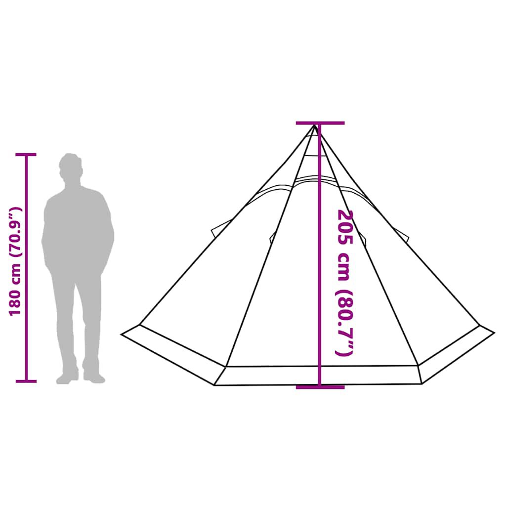 vidaXL Σκηνή Κάμπινγκ Tipi 5 Ατόμων Αδιάβροχη Γκρι