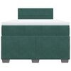 vidaXL Κρεβάτι Boxspring με Στρώμα Σκούρο Πράσινο 120x190εκ. Βελούδινο