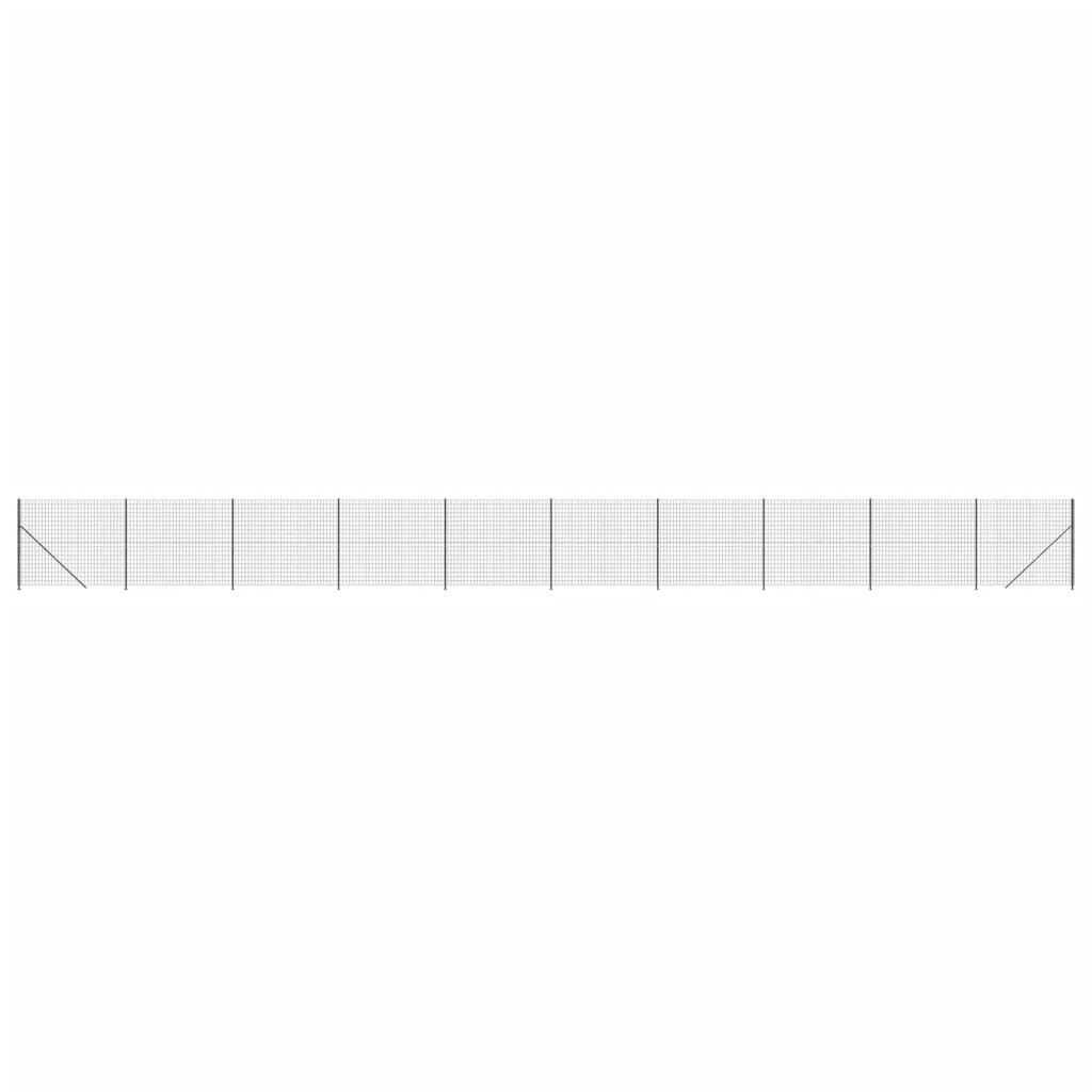 vidaXL Συρματόπλεγμα Περίφραξης Ανθρακί 2,2 x 25 μ. με Βάσεις Φλάντζα