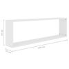 vidaXL Ράφια Κύβοι Τοίχου 2 τεμ. Λευκά 100 x 15 x 30 εκ. Επεξ. Ξύλο