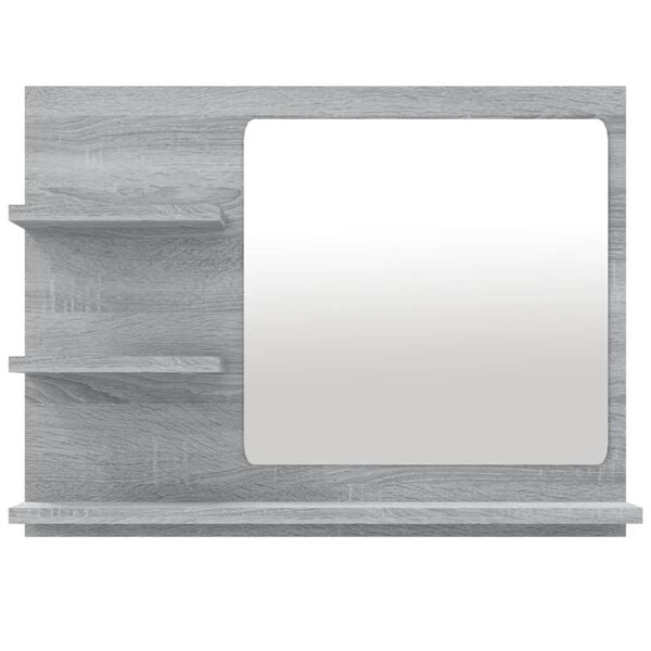 vidaXL Καθρέφτης Μπάνιου Γκρι Sonoma 60x10,5x45 εκ. Επεξεργασμένο Ξύλο