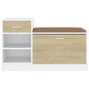 vidaXL Παπουτσοθήκη Λευκή/Sonoma Δρυς 94,5 x 31 x 57 εκ. Επεξ. Ξύλο