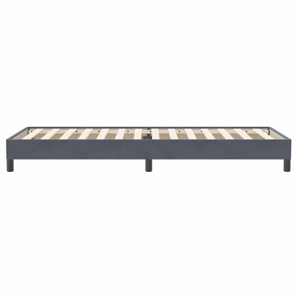 vidaXL Κρεβάτι Boxspring χωρίς Στρώμα Σκούρο Γκρι 90x220 εκ. Βελούδινο