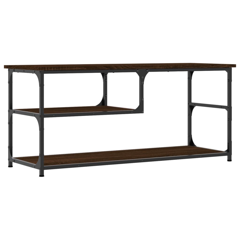 vidaXL Έπιπλο Τηλεόρασης Καφέ Δρυς 103x38x46,5 εκ Επεξ. Ξύλο & Ατσάλι