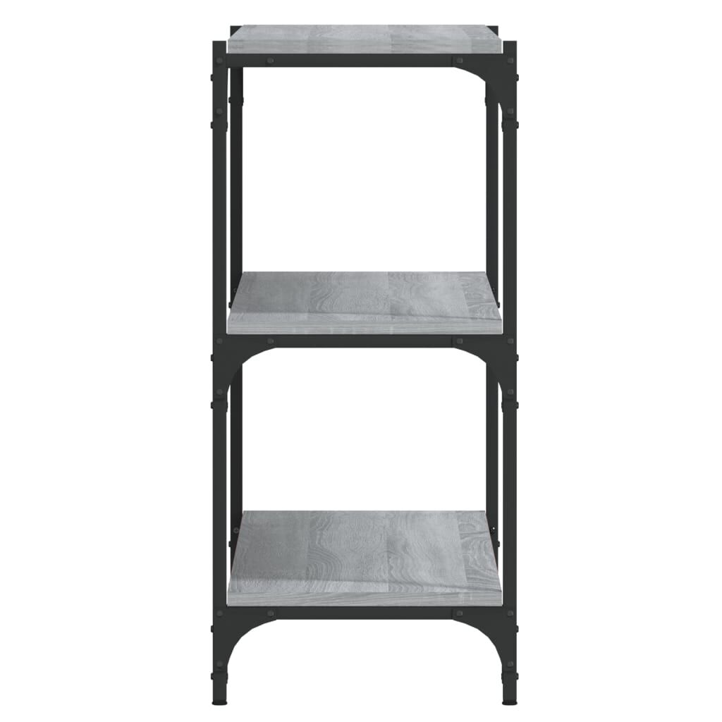 vidaXL Βιβλιοθήκη Γκρι Sonoma 100 x 33 x 70,5 εκ. Επεξ. Ξύλο & Ατσάλι