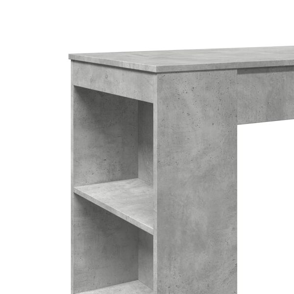 vidaXL Τραπέζι Μπαρ με Ράφια Γκρι Σκυρ. 95x47x103,5 εκ Επεξεργ. Ξύλο