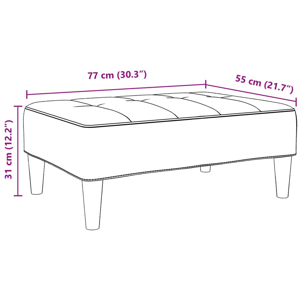 vidaXL Υποπόδιο Μαύρο 77x55x31 εκ. Υφασμάτινο