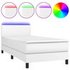 vidaXL &Kappa;&rho;&epsilon;&beta;ά&tau;&iota; Boxspring &mu;&epsilon; &Sigma;&tau;&rho;ώ&mu;&alpha; & LED &Lambda;&epsilon;&upsilon;&kappa;ό 90x190 &epsilon;&kappa;. &Sigma;&upsilon;&nu;&theta;. &Delta;έ&rho;&mu;&alpha;