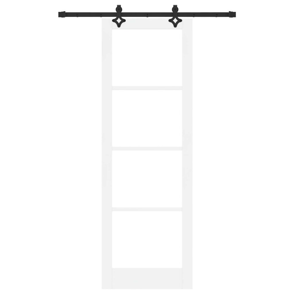 vidaXL Συρόμενη Πόρτα Λευκό 78 x 232 cm Ξύλο και μέταλλο