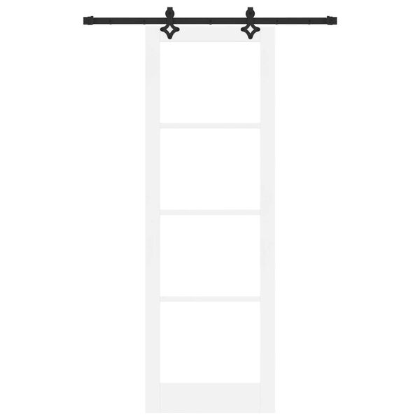 vidaXL Συρόμενη Πόρτα Λευκό 78 x 232 cm Ξύλο και μέταλλο