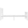 vidaXL Πλαίσιο Κρεβατιού με Κεφαλάρι&Ποδαρικό Λευκό 120x190εκ. Μέταλλο