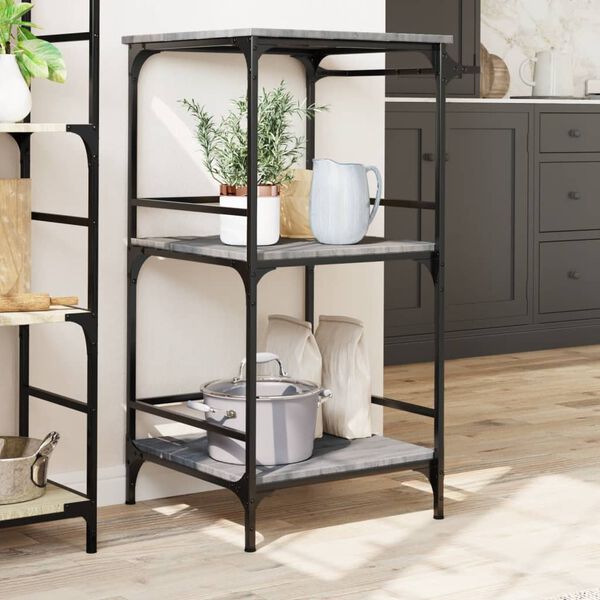 vidaXL Τρόλεϊ Κουζίνας Sonoma Γκρι 60,5x50x105 εκ. Επεξεργασμένο Ξύλο