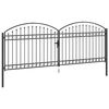 vidaXL Πύλη Φράχτη με κλειδαριά Γκρι 400 x 150 cm Ατσάλι