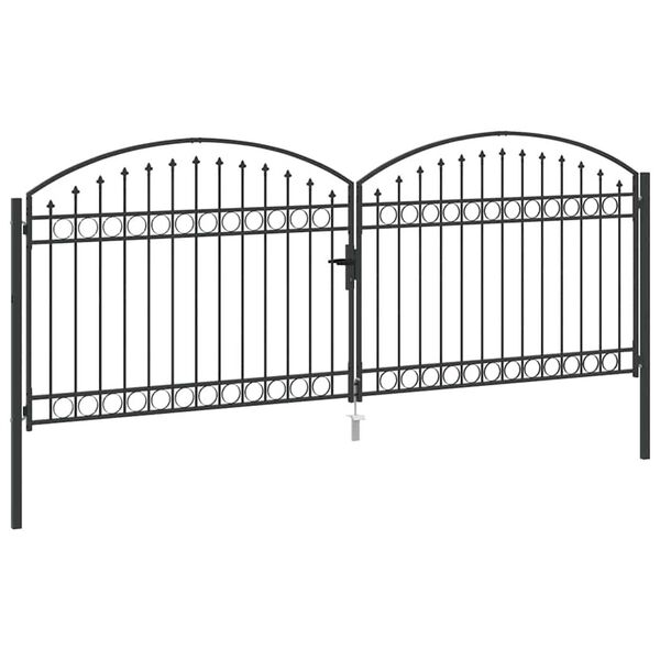 vidaXL Πύλη Φράχτη Άλλο Ρυθμιζόμενος Γκρι 400 x 150 cm Ατσάλι