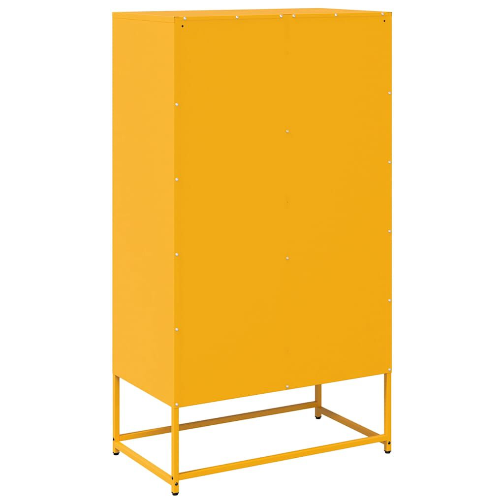 vidaXL Highboard Μουστάρδα κίτρινη 68x39x123 cm Χάλυβας