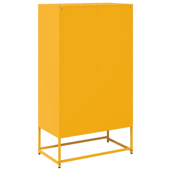 vidaXL Highboard Μουστάρδα κίτρινη 68x39x123 cm Χάλυβας