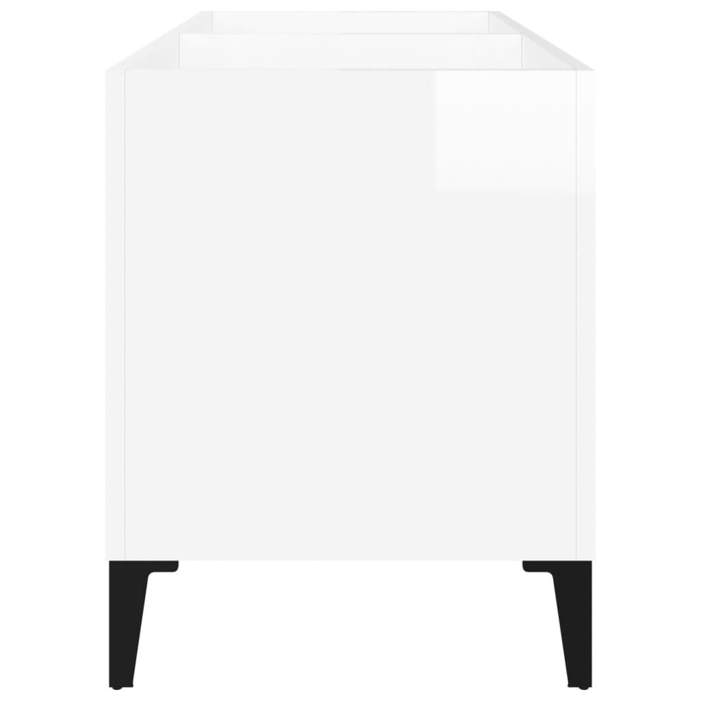 vidaXL Δισκοθήκη Γυαλιστερή Λευκή 74,5x38x48 εκ. Επεξεργασμένο Ξύλο