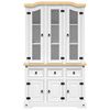 vidaXL Βιτρίνα Corona Λευκή 112 x 43 x 196 εκ. από Μασίφ Ξύλο Πεύκου