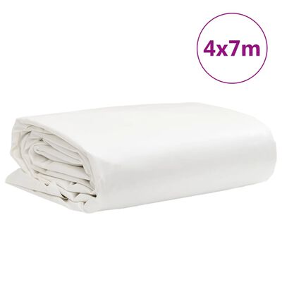vidaXL Μουσαμάς Λευκός 4 x 7 μ. 650 γρ./μ²