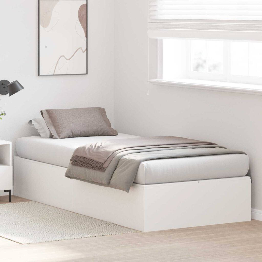 vidaXL Κρεβάτι αποθήκευσης Λευκό 75x190 cm
