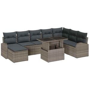 vidaXL &Sigma;&epsilon;&tau; &Kappa;&alpha;&nu;&alpha;&pi;έ &Kappa;ή&pi;&omicron;&upsilon; &mu;&epsilon; &mu;&alpha;&xi;&iota;&lambda;ά&rho;&iota; 9 pcs &Gamma;&kappa;&rho;&iota;