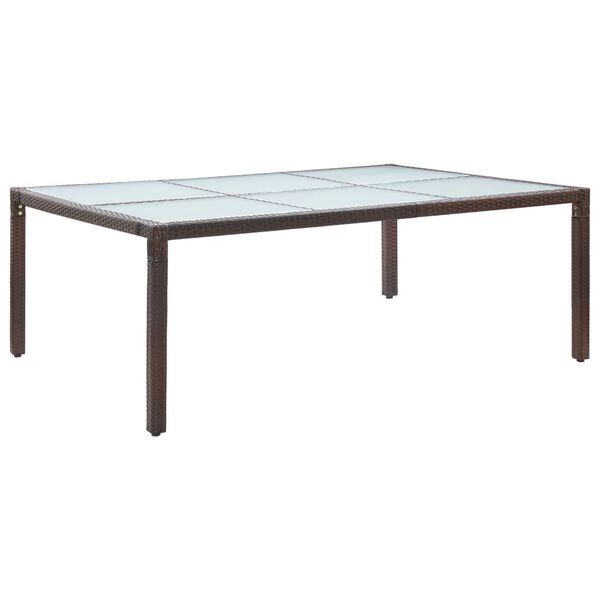 vidaXL Τραπεζαρία Εξωτερικού Χώρου Καφέ 200x150x74 εκ. Συνθετ. Ρατάν