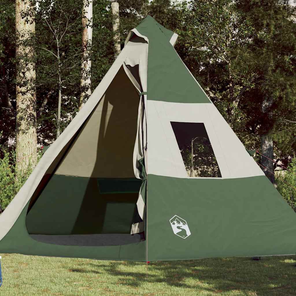 vidaXL Σκηνή Κάμπινγκ Tipi 7 Ατόμων Αδιάβροχη Πράσινη